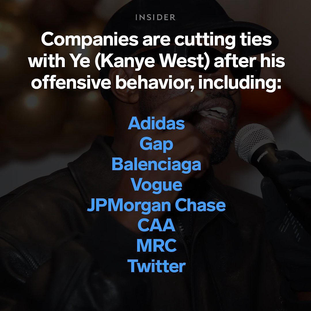 image  1 Business Insider - Major companies are severing ties with Ye, formerly known as Kanye West, due to r